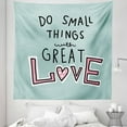 thumbnail image 1 of Inspiration Tapestry, Do Things with Love Typography and Heart, Fabric Wall Hanging Decor for Bedroom Living Room Dorm, 5 Sizes, Pale Pink Teal, by Ambesonne, 1 of 1