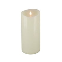 HGTV Home Collection Heritage Real Motion Real Motion Flameless Candle With Remote, Ivory with Warm White LED Lights, Battery Powered, 11 in