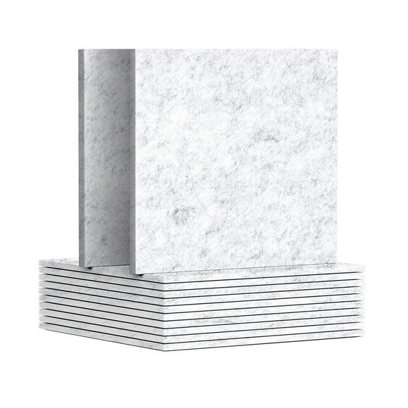 12 Pack Acoustic Panels ,12 x 12 x 0.3Inch Wall and Ceiling Sound Absorbing Panels,for Home,Recording Studio Silver Gray