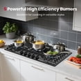 thumbnail image 3 of Gasland Chef 36 in. NG/LPG Convertible Gas Cooktop in Porcelain Enamel with 5-Burners, 3 of 9