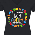 thumbnail image 4 of Inktastic I Love my Son Autism Awareness Women's V-Neck T-Shirt, 4 of 5