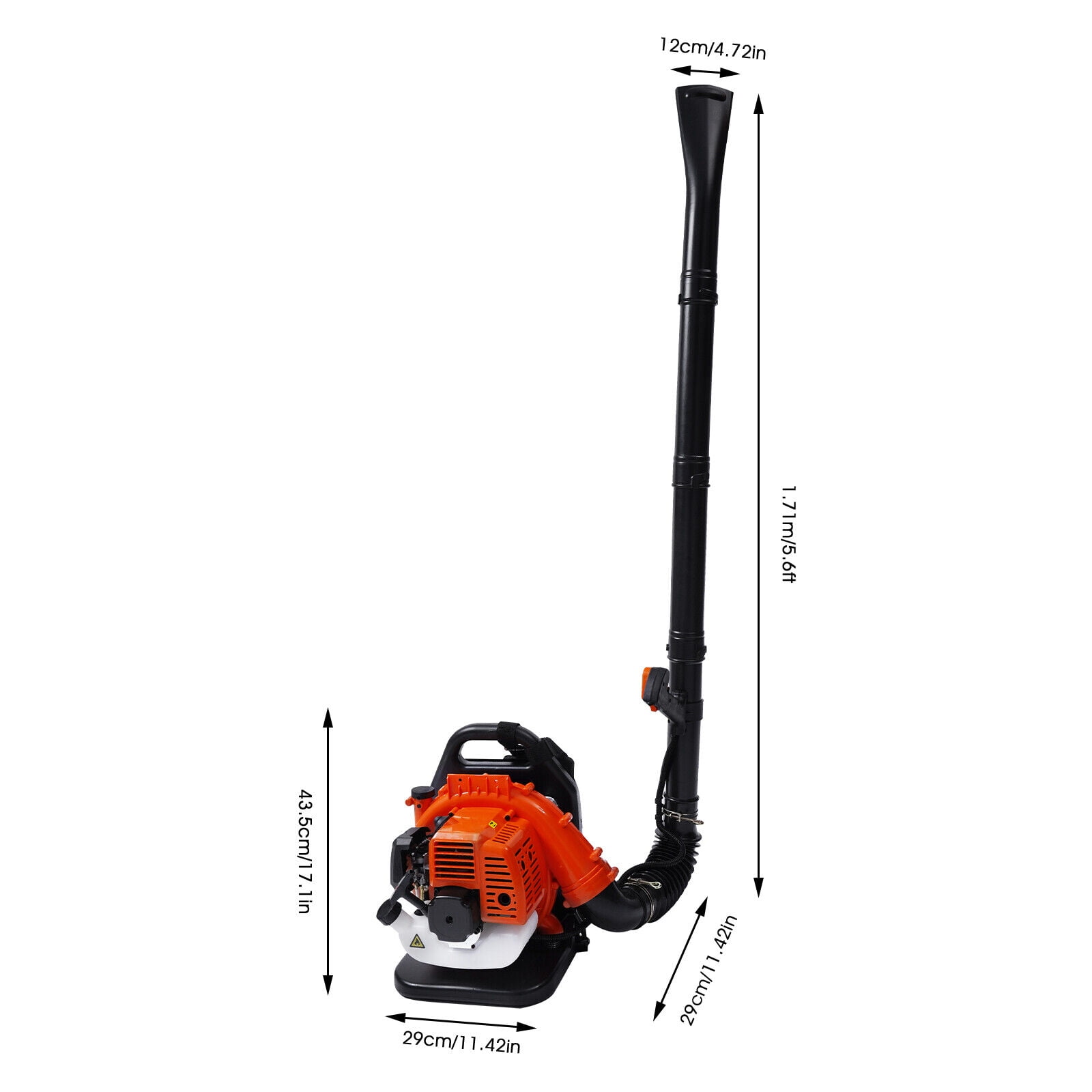 EB808 Backpack Leaf Blower 42.7cc 1.25KW ,Gas Leaf Blower 2-Stroke Backpack Gas Leaf Blower Gasoline Snow Blowers Engine 7000r/min