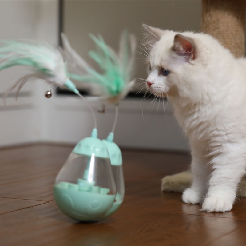 Tumbler Pet Slow Feeder Cat Leaking Smart Food Toy Spinning Interactive