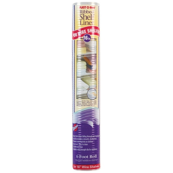 Shelf Liner Warp's Plast-O-Mat, acanalado, vinilo transparente de 6 pies x 39 cm