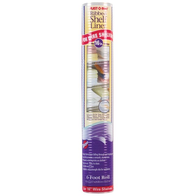 Shelf Liner Warp's Plast-O-Mat, acanalado, vinilo transparente de 6 pies x 39 cm