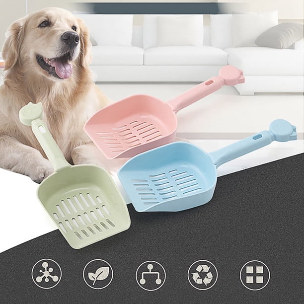 Fiudx Pala de Arena Rosada, de Plástico Pp Grueso, con Diseño de Cara de Gatito, con Orificio Antifugas, Herramienta de Limpieza para Arena de Gatos, Resistente y Duradera, Fácil de Usar, Tamaño 20 X
