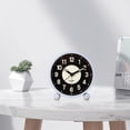thumbnail image 1 of Reloj despertador analógico pequeño, reloj despertador silencioso clásico que no hace tictac, funciona con pilas, luminoso, reloj de para Azul Baoblaze Reloj de escritorio, 1 of 8