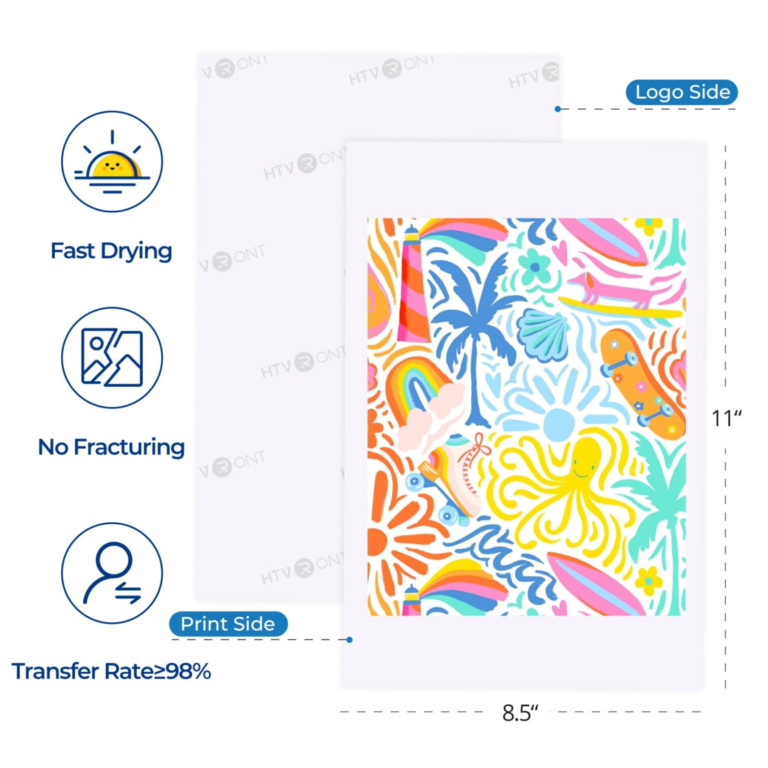 HTVRONT Sublimation Paper 8.5 x 11 inches - 35 Sheets Sublimation Paper Compatible with Ink Jet Printer