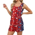 thumbnail image 5 of JULMCOMO 4th of July Two Piece Sets for Women USA Flag Sleeveless Tank Top Patriotic Short Sets Independence Day Square Neck Stars Stripes Clothes with Pockets Dark Blue 2XL, 5 of 8