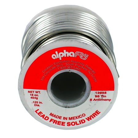 - Alpha Fry AM13955 1 lb 95/5 Spool Lead-Free Solid Wire Solder