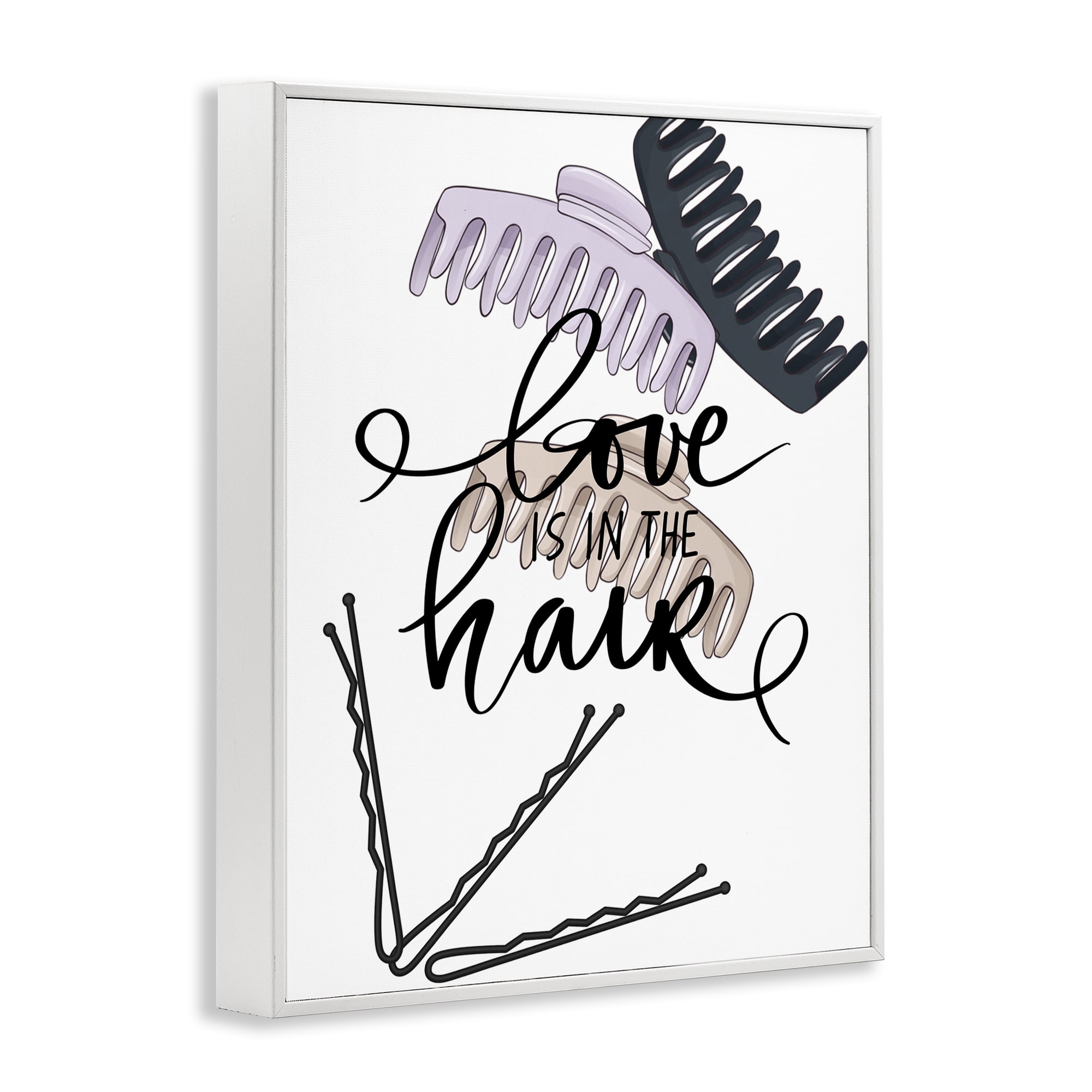 Stupell Industries Love Is In The Hair White Framed Giclee Art, design by Jesse Keith