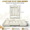 thumbnail image 5 of Caperci Silverware Organizer for Kitchen Drawers, Large Expandable Kitchen Utensil Drawer Organizer Holder, Dishwasher Safe Tray (White), 5 of 7