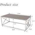 thumbnail image 3 of Alazyhome  Silver Rectangle Living Room Metal Frame Coffee Table, 3 of 3