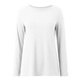 thumbnail image 5 of Fiaer.Womens Going out Long Sleeve Tops.Crew Neck Plus Size Loose Fit Tshirts for Women.Women's Casual Trendy Basic T Shirts White XL, 5 of 6