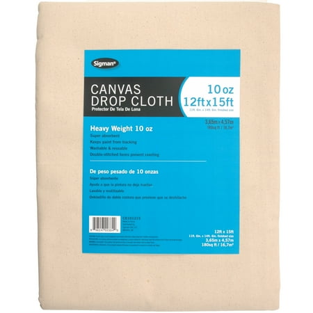Sigman 10 oz 12' x 15' Canvas Drop Cloth
