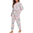 thumbnail image 2 of SCRAWLGOD Cat Rainbow Women's Pjs Long Sleeve Sleepwear for Women Pajama Set of 2 Crewneck Womens Pajamas Fall Lightweight Ladies Jogger Pjs Set Size XL, 2 of 7