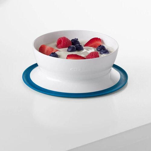 OXO Tot - Stick & Stay Suction Bowl - Secure Suction Base - Promotes Self-Feeding - Dishwasher Safe - Easy for Parents to Remove - Baby Feeding from 6 Months and Up - Navy - 61120700