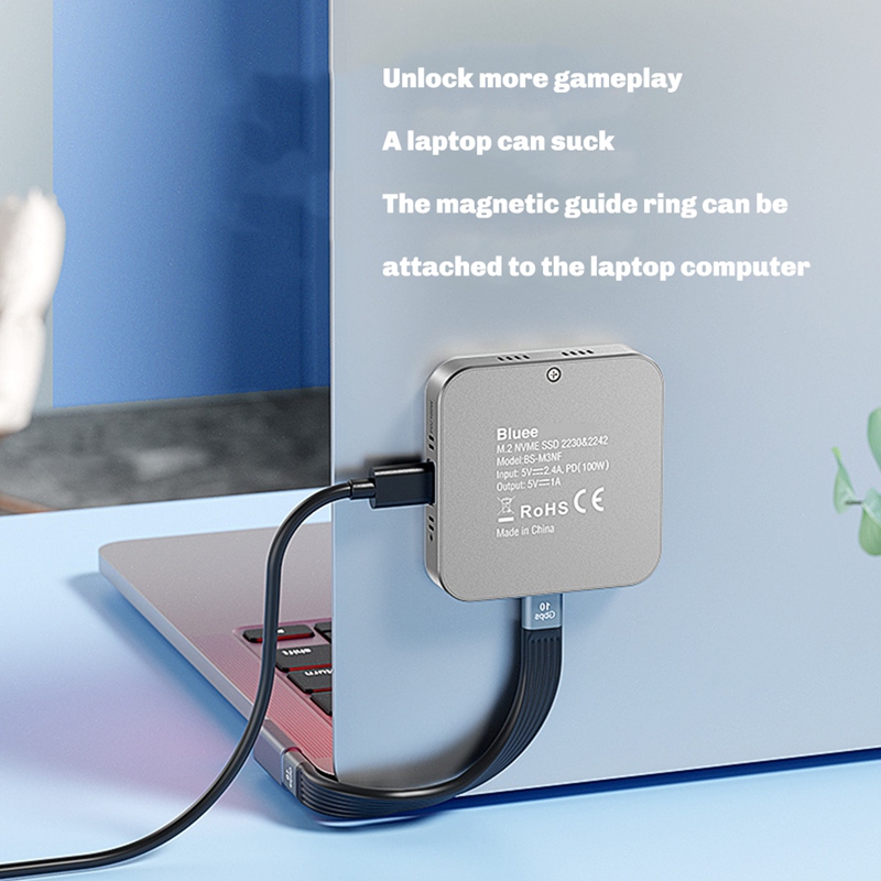 M.2 SSD Enclosure USB C Hub Adapter 10Gbps -Compatible USB-C 3.2&USB-A 3.2 M.2 NVME 2230 SSD 2TB