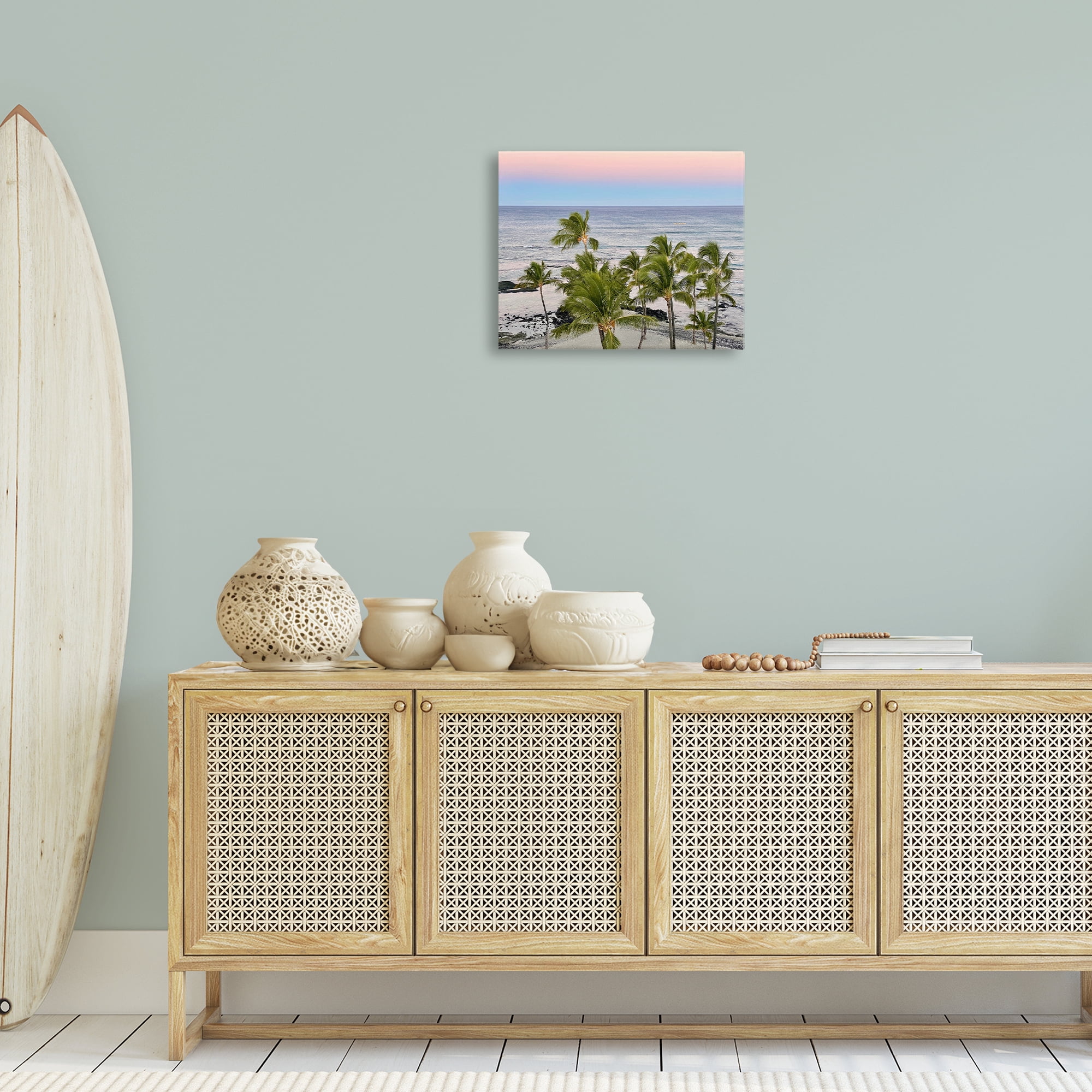 Stupell Industries Afternoon Palms Horizon Landscape Photography Gallery Wrapped Canvas Art Print Wall Art, 20 x 16