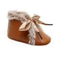 thumbnail image 3 of Douhoow Baby Girl Winter Snow Boots Lace-Up Non Slip Flat Shoes First Walkers, 3 of 5