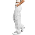 thumbnail image 2 of Fewfanhot Women's Pants High Waisted Baggy Wide Leg Stretchy Streetwear Cargo Pants Women with Pockets, 2 of 9