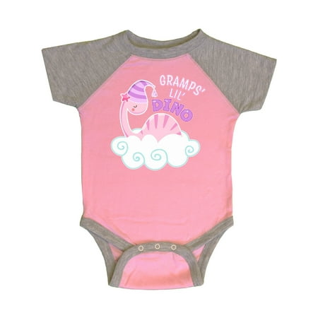 

Inktastic Gramps Lil Dino with Cute Pink Baby Dinosaur Gift Baby Boy or Baby Girl Bodysuit