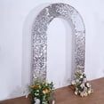 thumbnail image 2 of BalsaCircle 8 feet Silver Payette Sequin Double Sided Open Arch Fitted Backdrop Stand Cover Party Events Decorations, 2 of 8