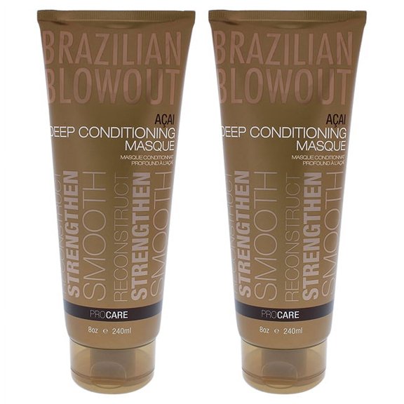 Brazilian Blowout Acai Deep Conditioning Masque - Pack of 2, 8 oz
