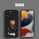 thumbnail image 3 of Highend Black Cartoon Bear Phone Case For iPhone 15 14 13 12 11 Pro Max X XS Max XR Mini 8 7 14 15Plus Matte Soft Silicone Cover, 3 of 5