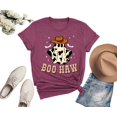 thumbnail image 3 of Boo Haw Shirt - Cute Ghost T-Shirt - Halloween Shirt for Women & Men - Retro Fall Graphic Tee - Heather Maroon, 3 of 4