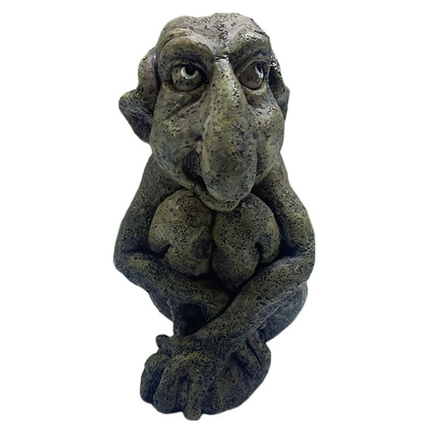 Trolls de piedra fundida, escultura creativa de gárgola, decoraciones artísticas informales para el hogar y el jardín