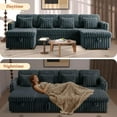 thumbnail image 3 of LLappuil Sectional Sofa, 107" U Shaped Sectional Couch with Storage Chaise, Adjustable Backrest, USB Charger, Cup Holder & Side Pocket, Corduroy Sofa with Pull Out Sofa Bed for Living Room Dark Gray, 3 of 9