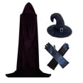 thumbnail image 4 of Conjunto de disfraz de de Halloween, recuerdos de fiesta, capa con capucha para foto, Cosplay 3 piezas Yuyangstore Disfraz De Bruja De Halloween, 4 of 8