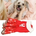 thumbnail image 3 of Vestido de NaviDad para Mascotas, Tela de Felpa de Poliéster de Primera que respira Con Elasticidad, Cuello de Piel Con Adorno de Lentejuelas Con Parche de Alce, Adecuado, 3 of 7