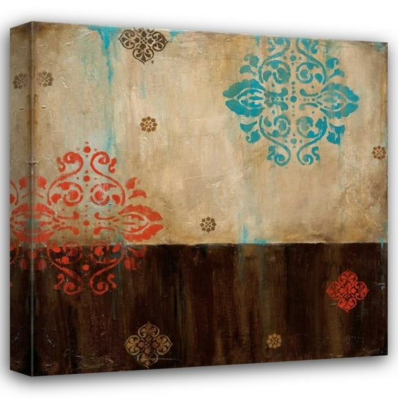 Wani Pasion 15x15 Gallery Wrapped Canvas Wall Art Titled - Damask Patterns I