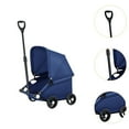 thumbnail image 6 of oshhni Foldable Dog Travel Carrier Cat with 4 Wheels Pet Dark Blue, 6 of 9
