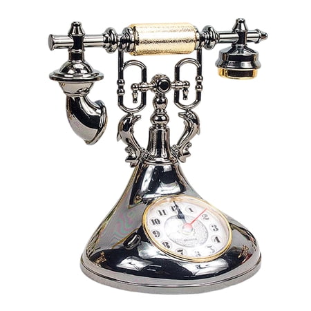 Alarm Clocks for Bedrooms,Vintage Telephone Clock Vintage Alarm Clock Old Fashioned Telephone Table