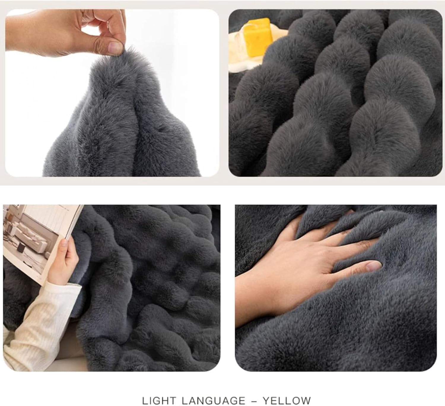 Thick Rabbit Plush Sofa Covers,Non Slip Faux Fur Sofa Cover for Living Room, Furniture Protector Fluffy Slipcovers for L Shape Sectional Sofa Slipcover