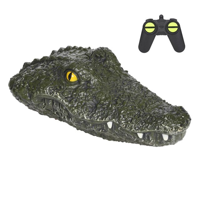 Barco RC para niños 2,4G, barco de Control remoto, juguete de imitación, cabeza de cocodrilo, juguete de parodia impermeable, dos baterías, 30 minutos de tiempo de diversión Adepaton LL-0528