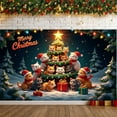 thumbnail image 3 of Themed Christmas Banner Santa Hat Design Xmas Party Display Christmas Tree Element Star Decor Holiday Backdrop for Christmas Party Xmas Celebration Holiday Decoration, 3 of 9