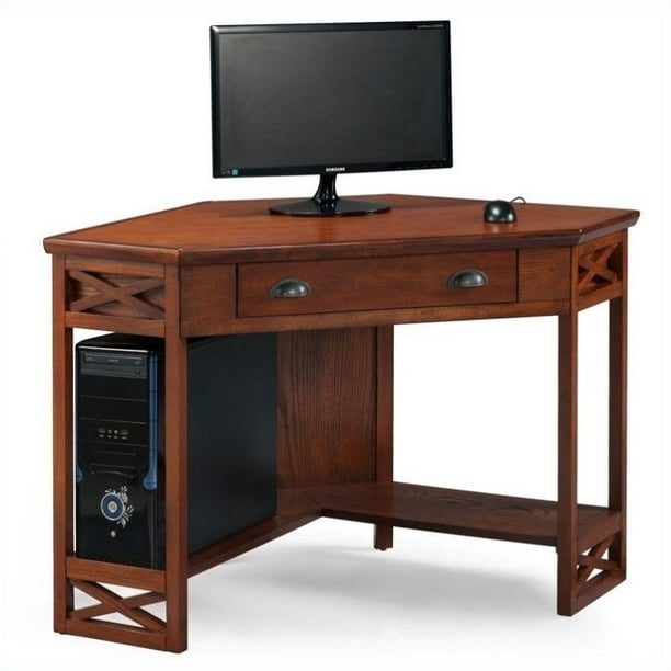 Leick Home Oak Corner Computer Writing Desk Walmart Com