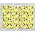 thumbnail image 1 of Labrador Tapestry, Puppies with Smiling Faces Bones Happy Baby Animals Nursery Cartoon, Wall Hanging for Bedroom Living Room Dorm Decor, 60W X 40L Inches, Yellow Green Beige Brown, by Ambesonne, 1 of 2