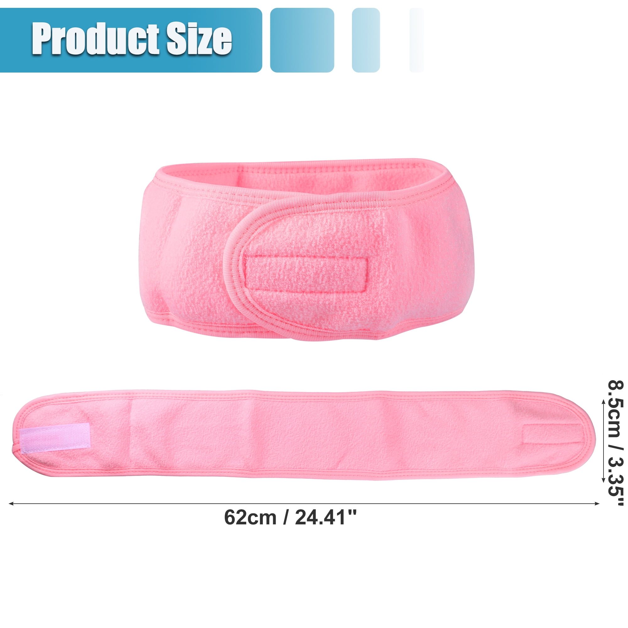 Unique Bargains 4 Pcs Spa Headband for Face Washing and Bathing Light Pink