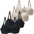thumbnail image 1 of Cinvoph 4 Pack Women's Lace Bras Breathable Push Up Adjustment Bra with Gathered Upper Support Full Coverage Bra, 1 of 4