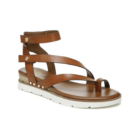 

Franco Sarto Womens Daven Faux Leather Ankle Strap Wedge Sandals