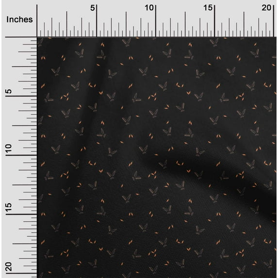 oneOone Cotton Poplin Fabric Carrot & Rabbit Face Animal Print Fabric by Yard 56 Inch Wide