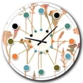thumbnail image 1 of Designart 'fleurs Rétro Dessinées à la Main I Horloge Murale Moderne du Milieu du Siècle, 1 of 1