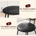 thumbnail image 4 of EastVita Set of 2 Black Metal Dining Chairs with Hand-Woven Rattan Backrest and Faux Leather Seat, 4 of 8