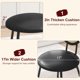 thumbnail image 4 of Set of 2 negra metal dining sillas hand-woven rattan backrest y faux leather seat, 4 of 7