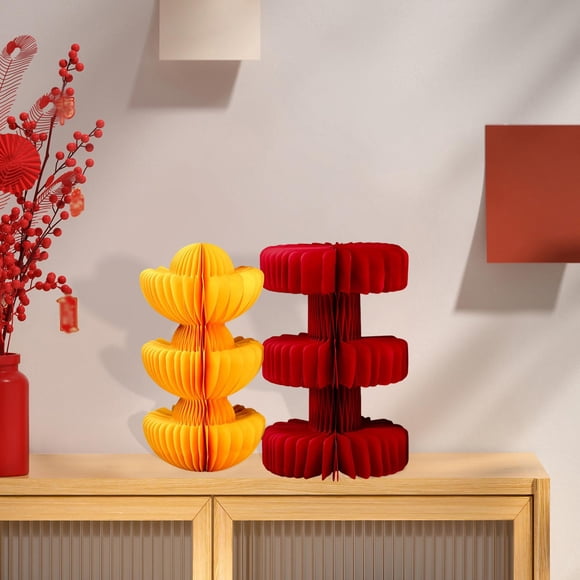 Centro de mesa de panal de año chino con el personaje "wang", adorno creativo para mesa, ideal para celebraciones en sala de estar,